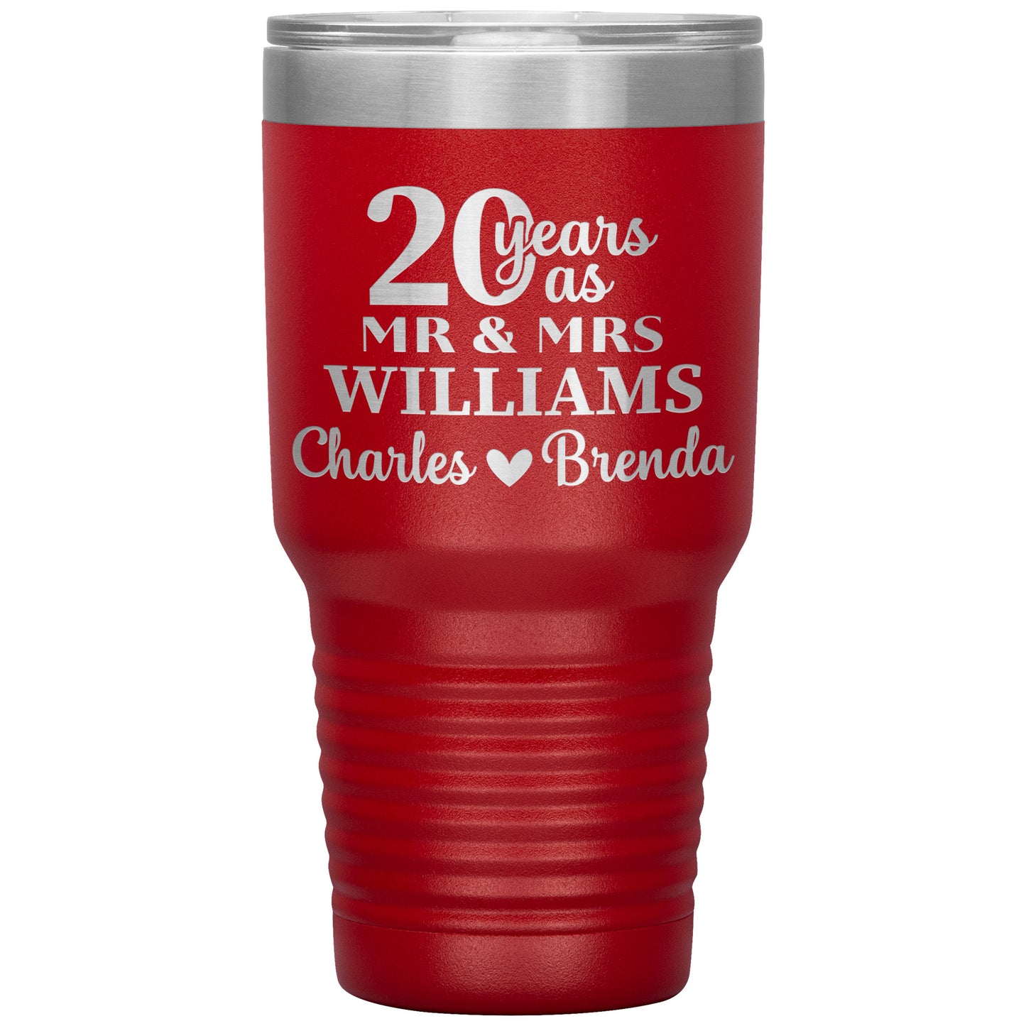 20th Anniversary, 20 Years as Mr. & Mrs. Couple Tumbler