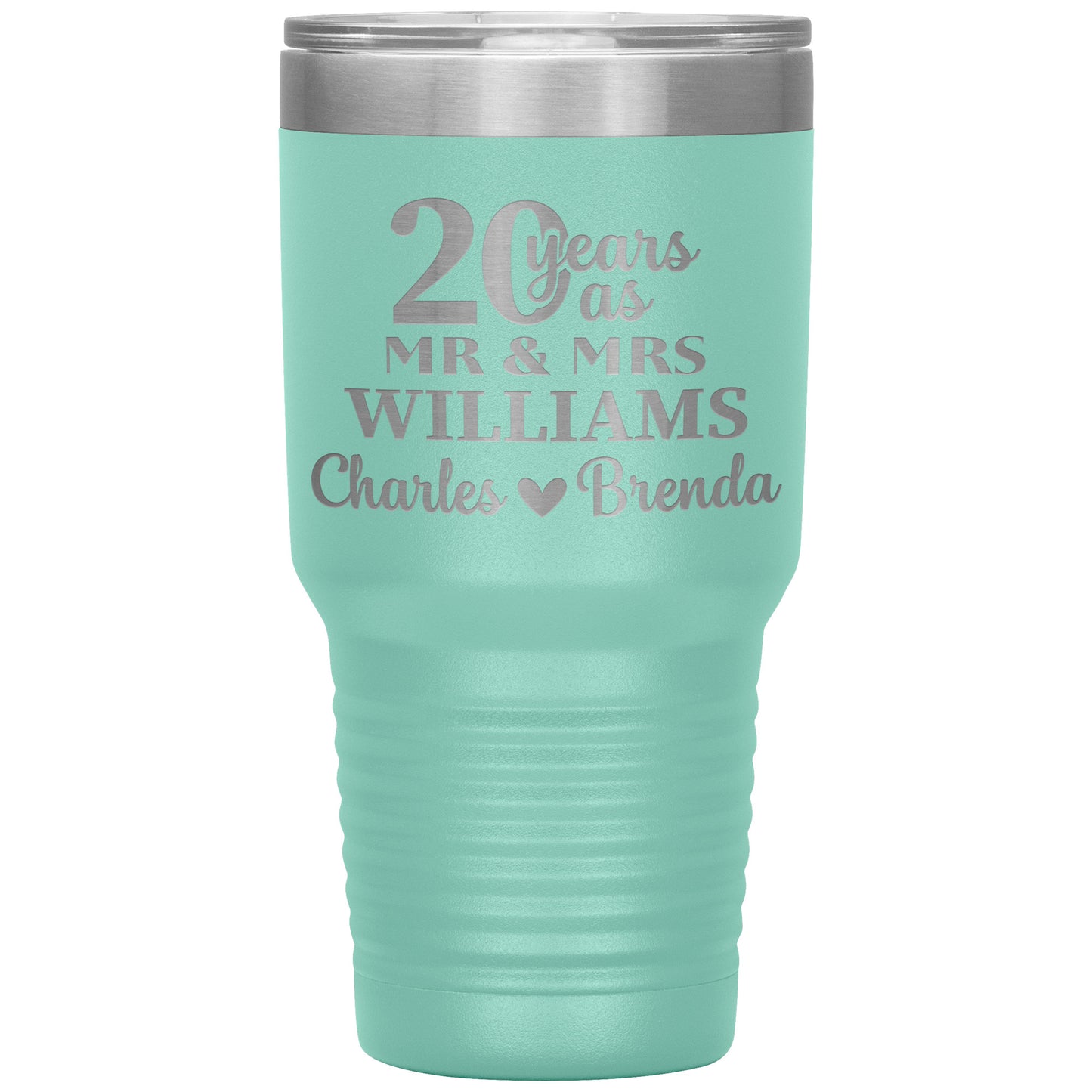 20th Anniversary, 20 Years as Mr. & Mrs. Couple Tumbler