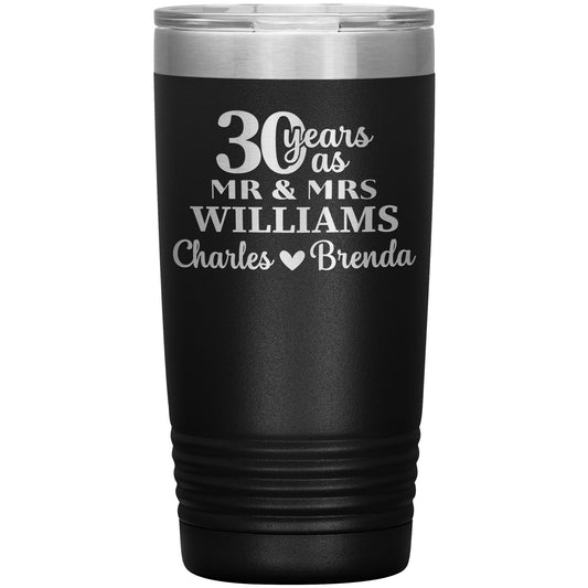 30 Anniversary Tumbler Gifts for Parents