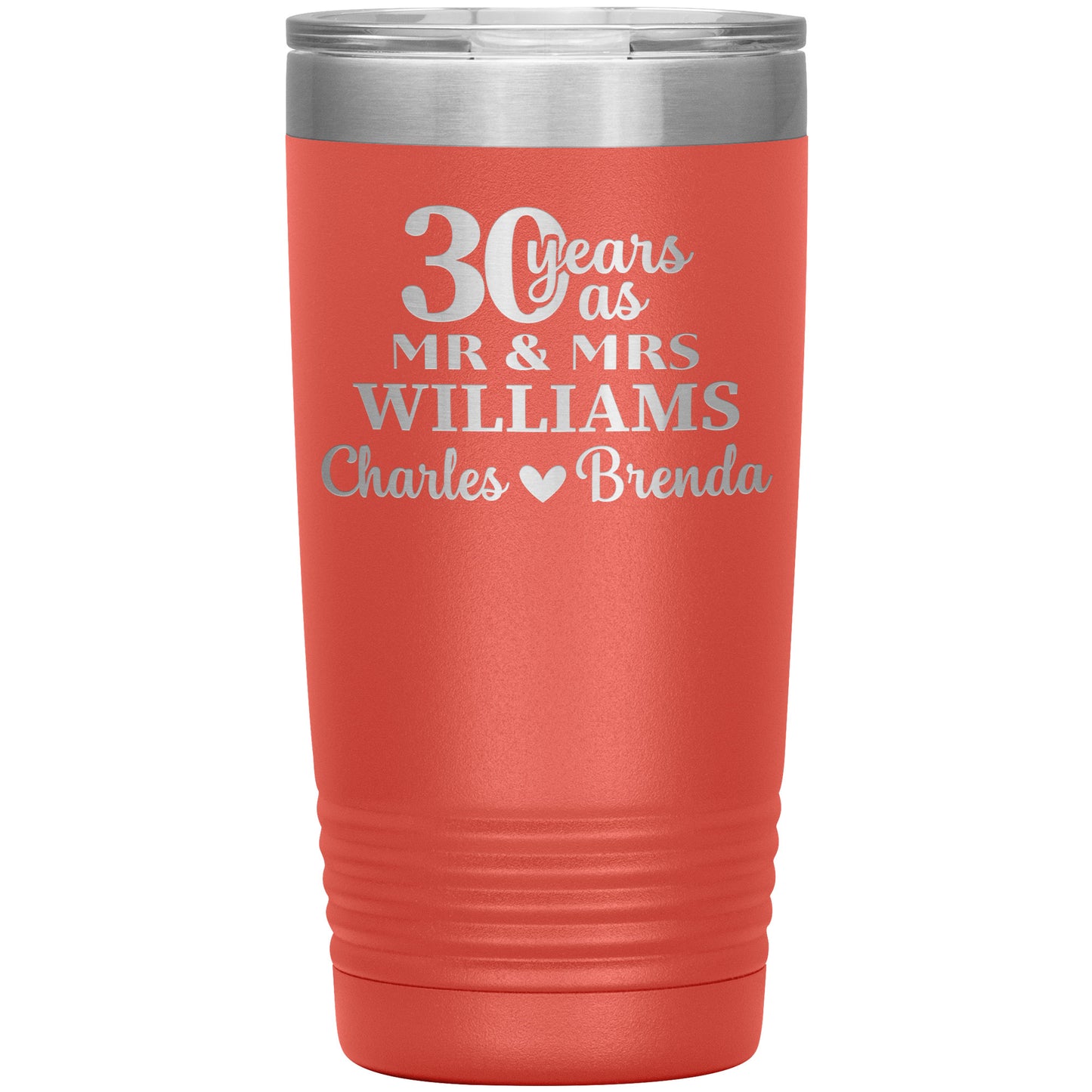 30 Anniversary Tumbler Gifts for Parents