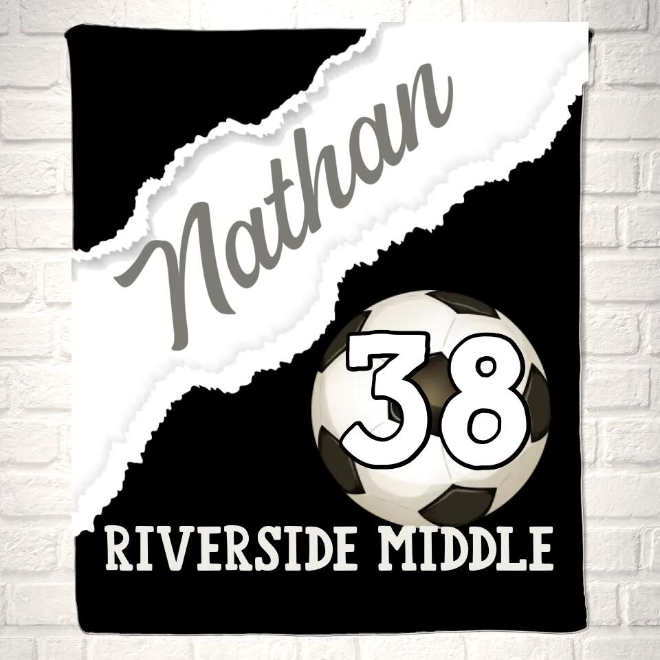 Custom Soccer Name Sport Blanket