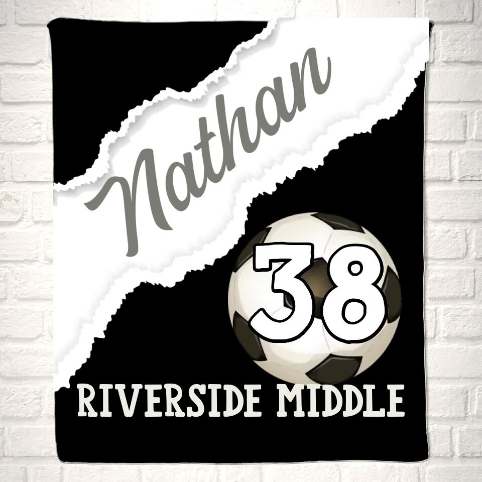 Custom Soccer Name Sport Blanket