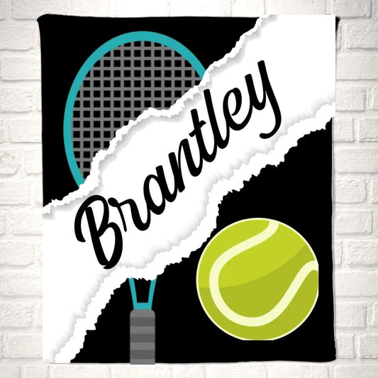 Custom Tennis Name Sport Blanket