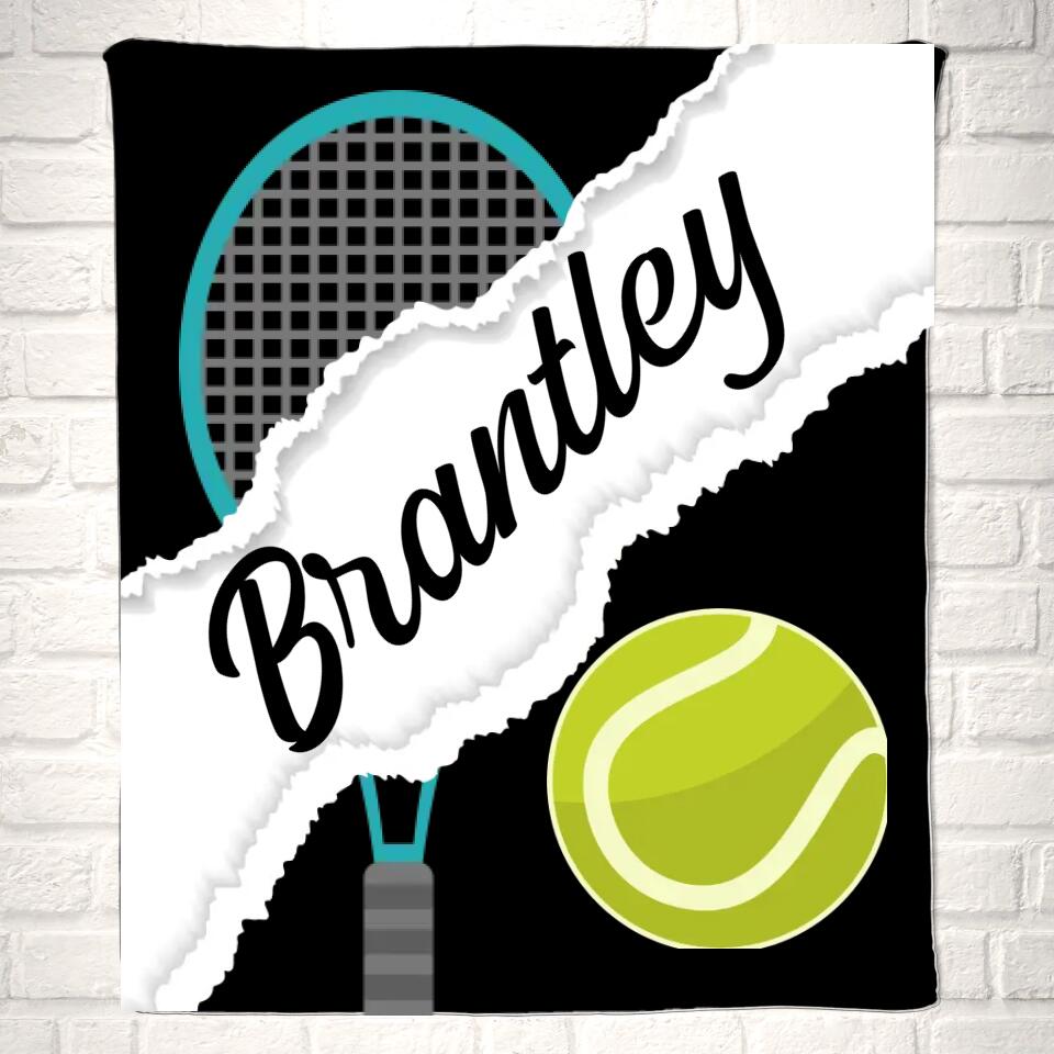 Custom Tennis Name Sport Blanket