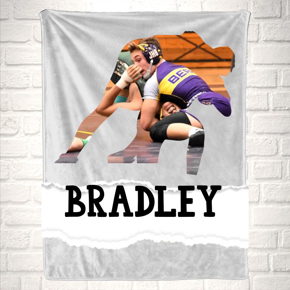 Customized Wrestler Photo Sport Blanket