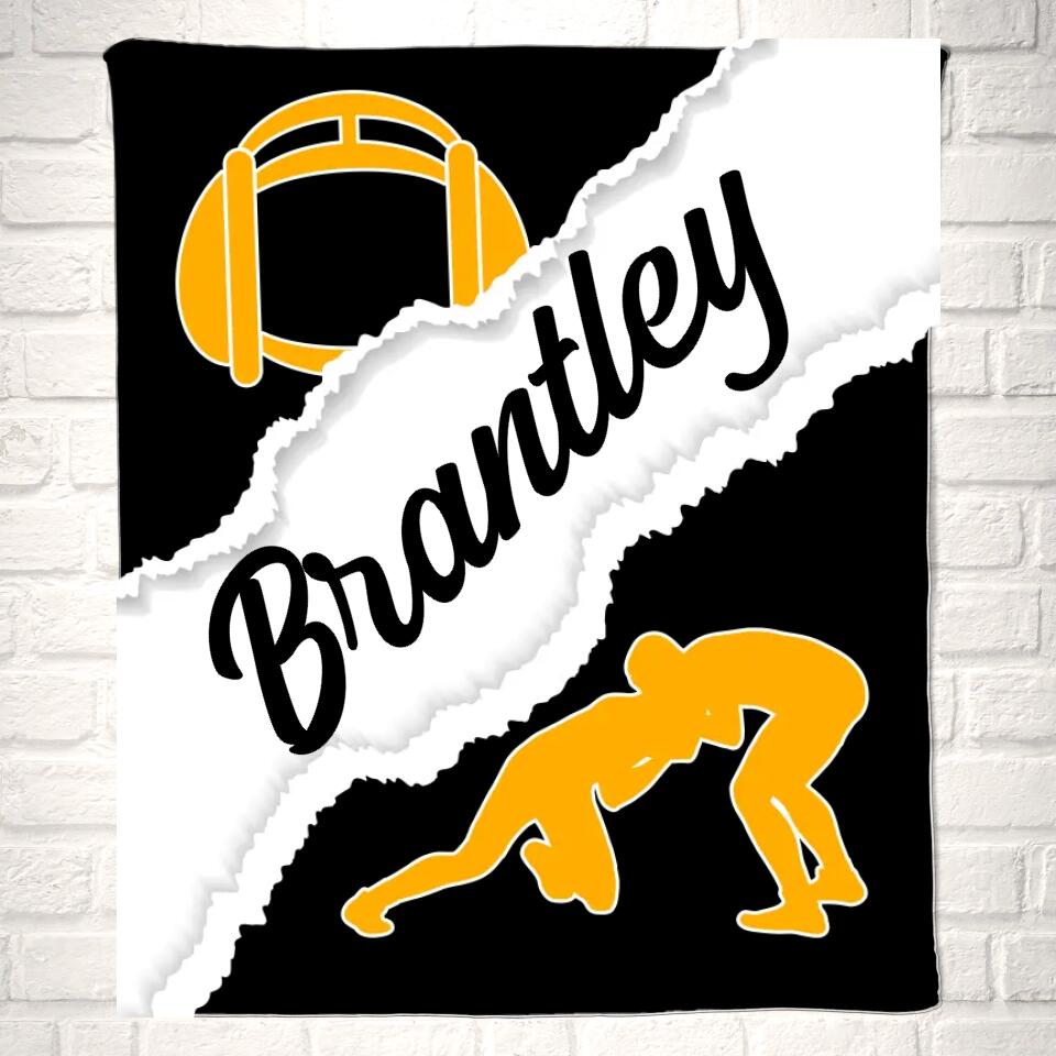 Personalized Name Wrestling Sport Blanket