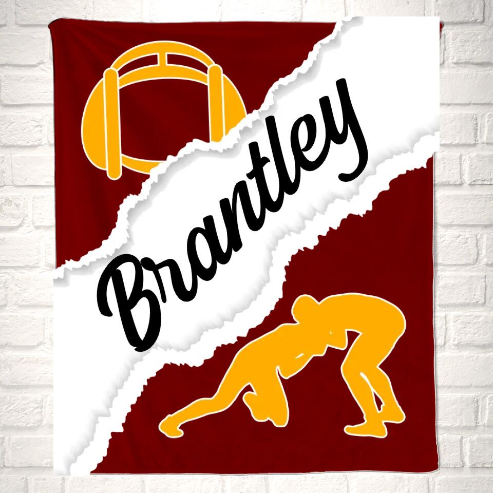Personalized Name Wrestling Sport Blanket