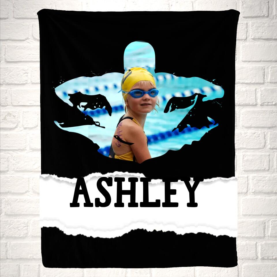 Custom Swimming Photo Sport Blanket