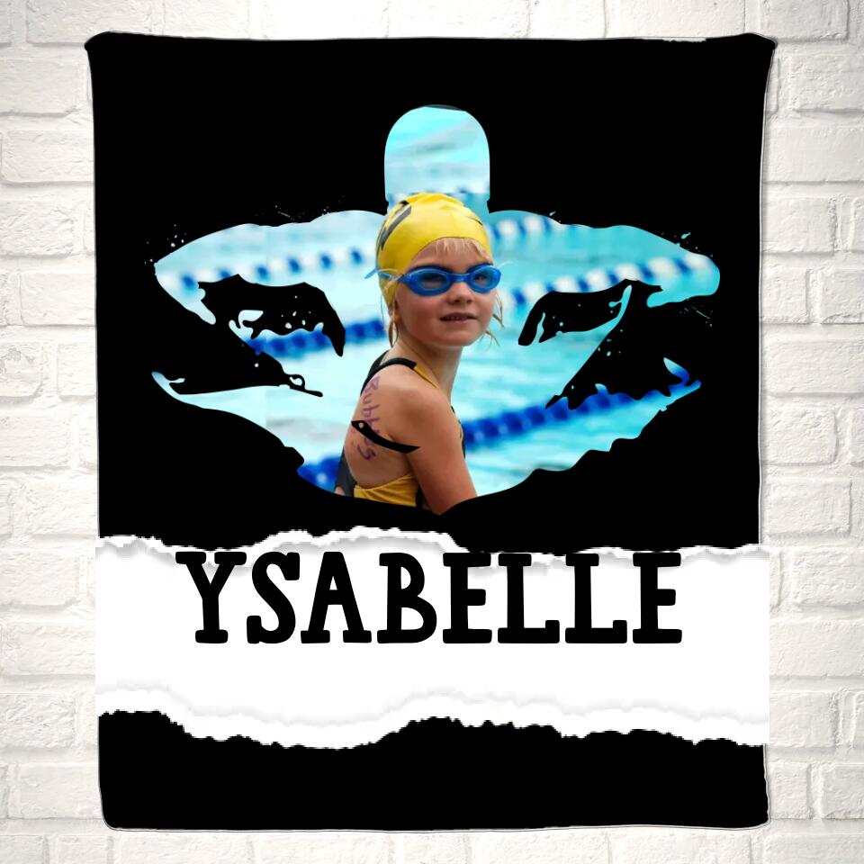 Custom Swimming Photo Sport Blanket