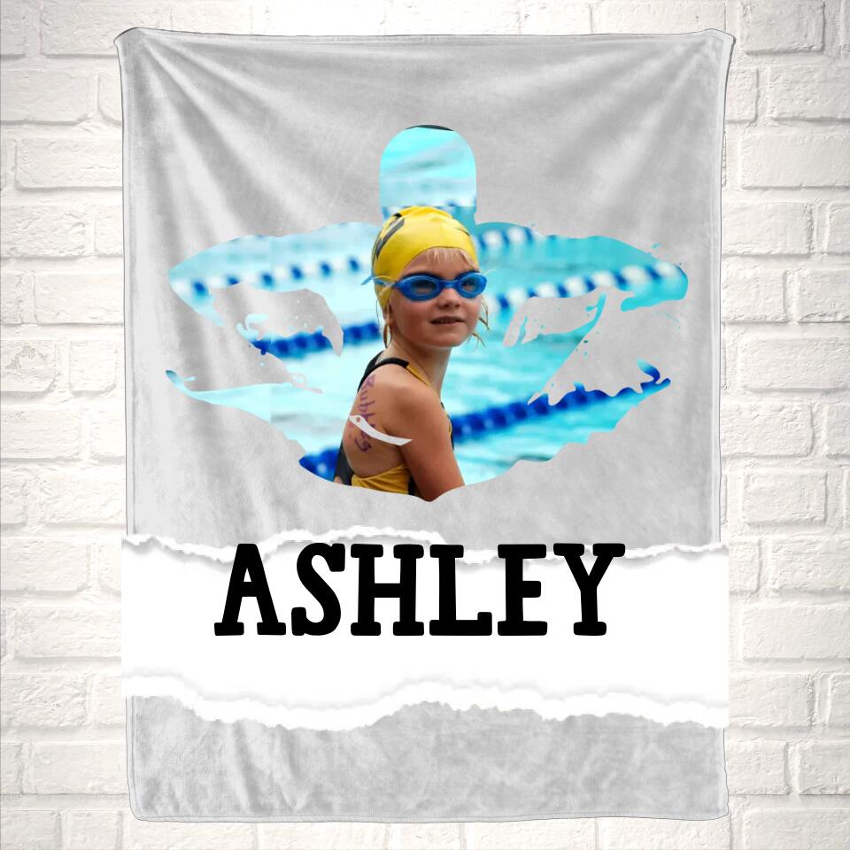 Custom Swimming Photo Sport Blanket