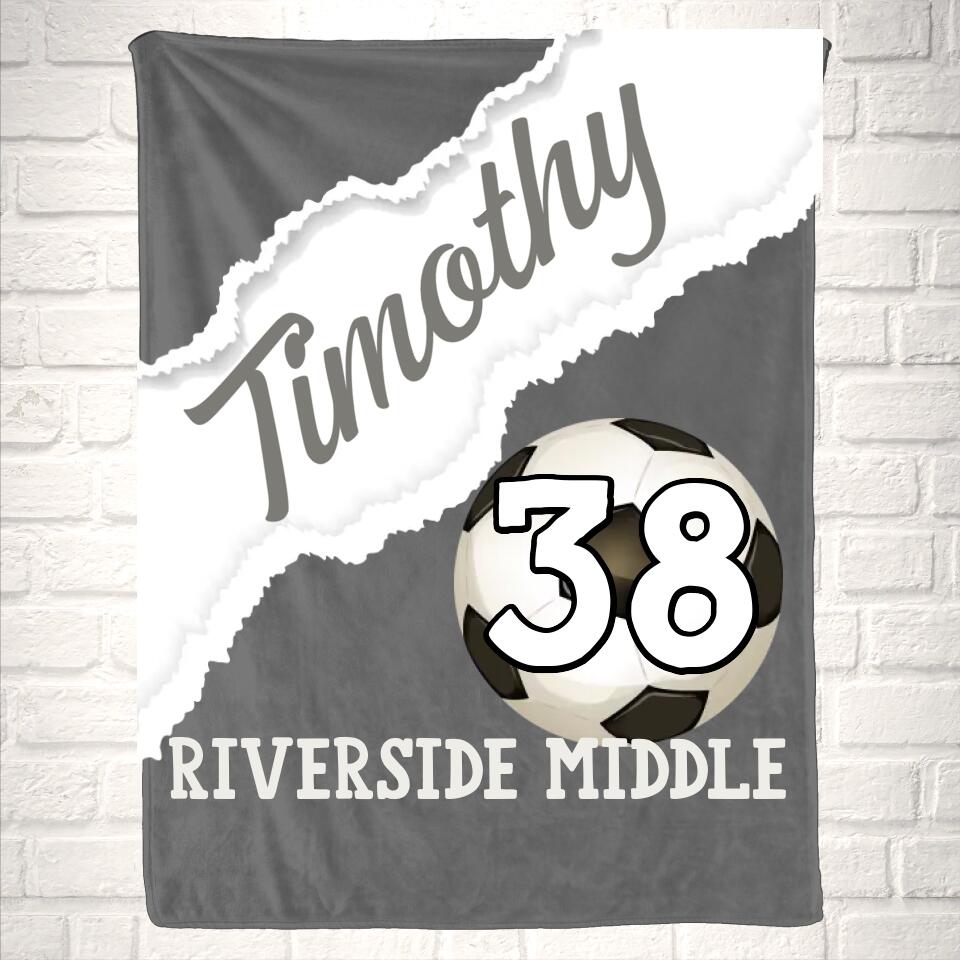 Custom Soccer Name Sport Blanket