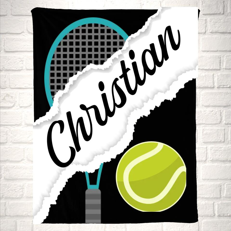 Custom Tennis Name Sport Blanket