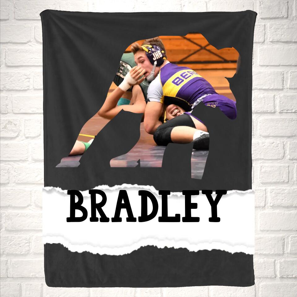 Customized Wrestler Photo Sport Blanket