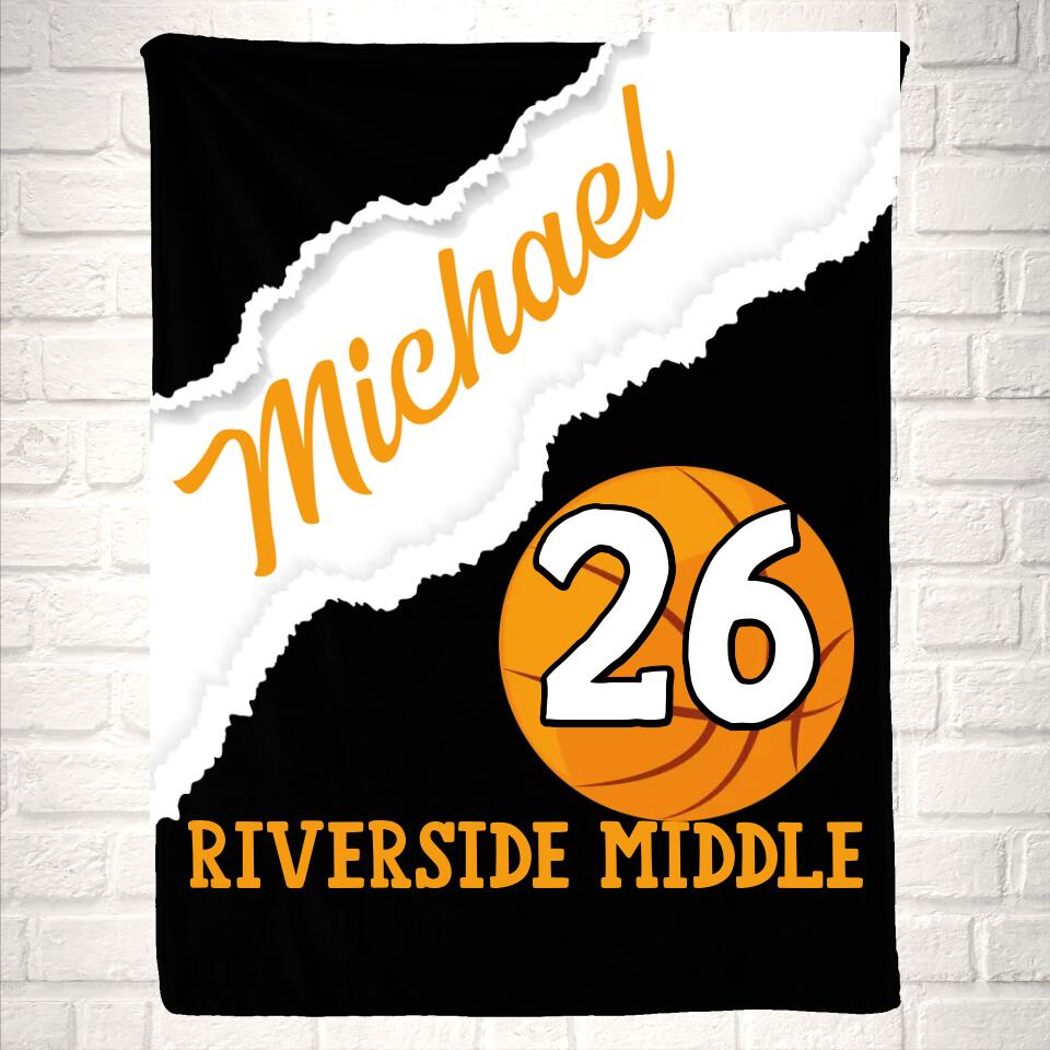 Custom Basketball Name Sport Blanket