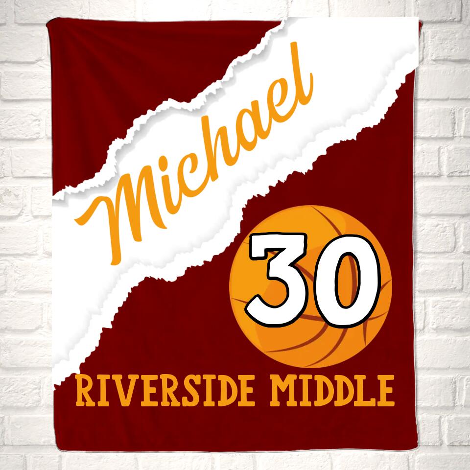 Custom Basketball Name Sport Blanket