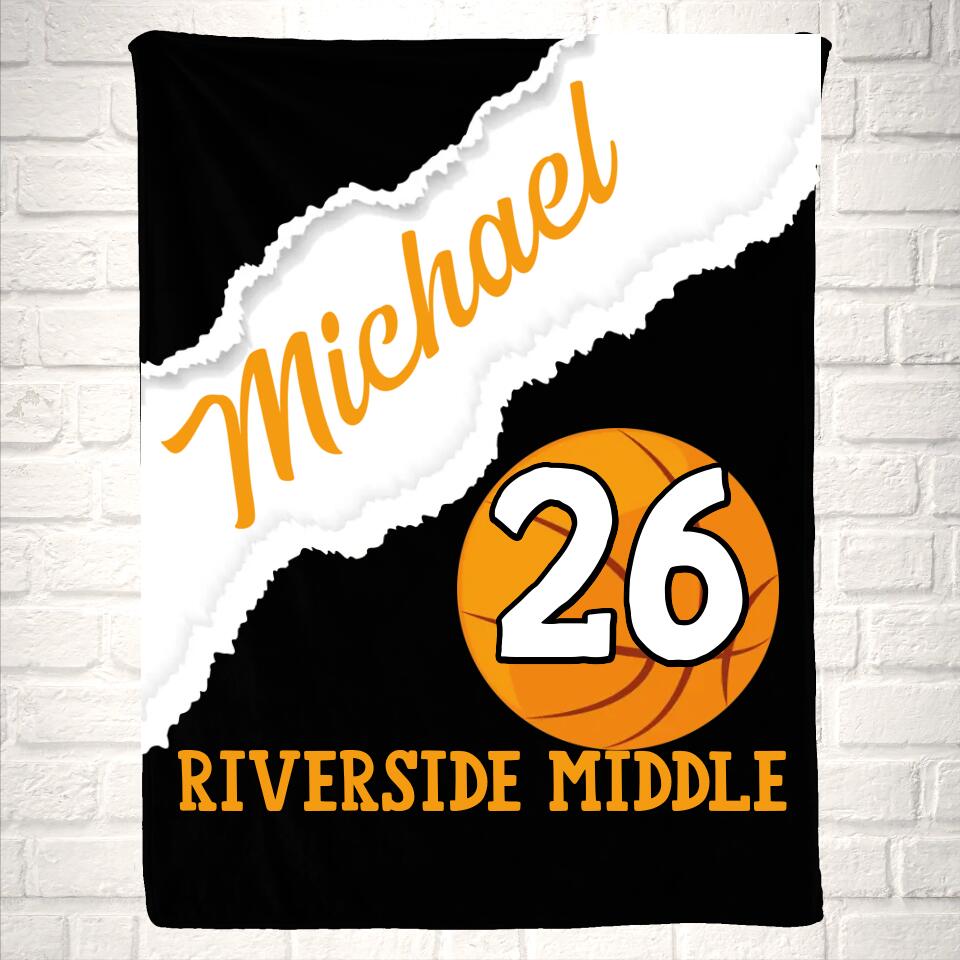 Custom Basketball Name Sport Blanket