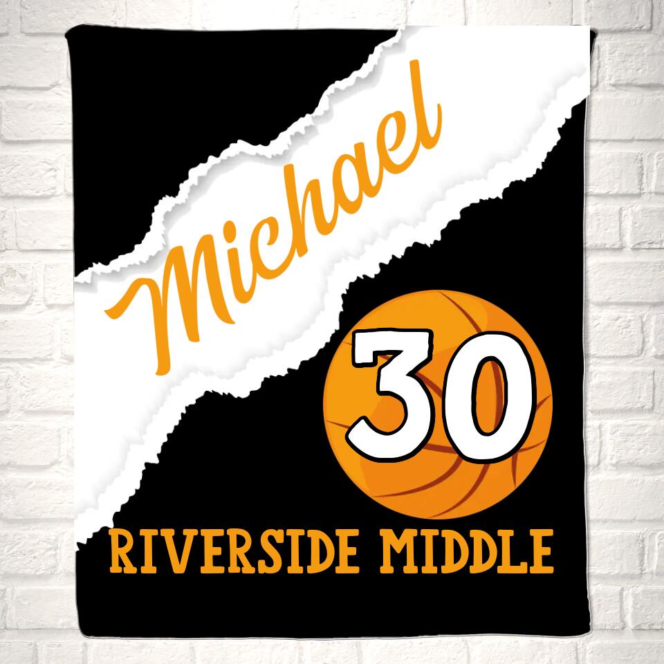 Custom Basketball Name Sport Blanket