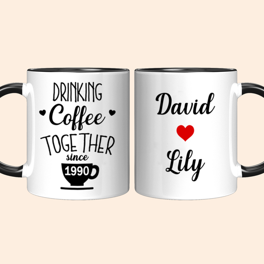 Drinking Coffee Together Anniversary Mug