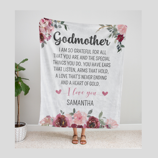 Godmother I Am Grateful Blanket