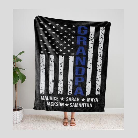 Grandpa Flag Blanket