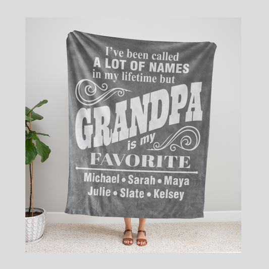 Grandpa is My Favorite Name Blanket