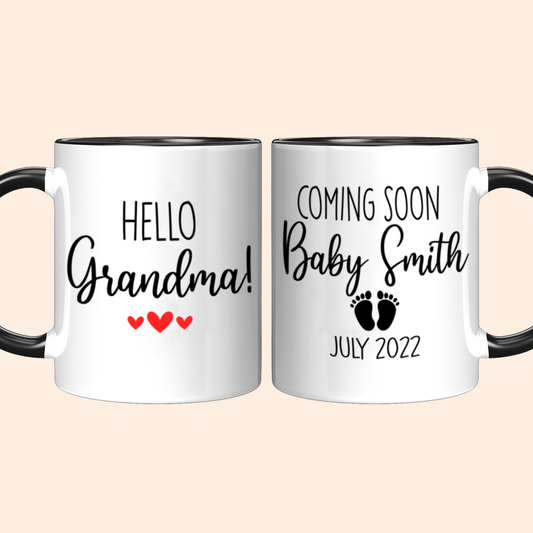 Hello Grandma Baby Coming Soon Mug