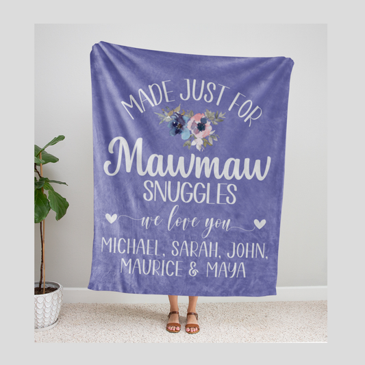 Mawmaw Snuggles Grandmother Blanket