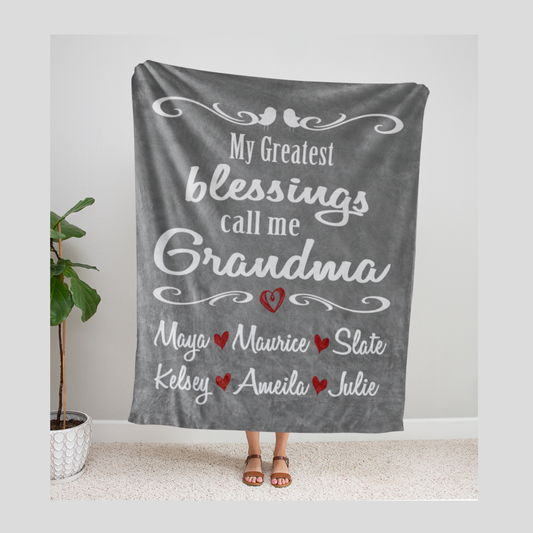 My Greatest Blessings Call Me Grandma Blanket