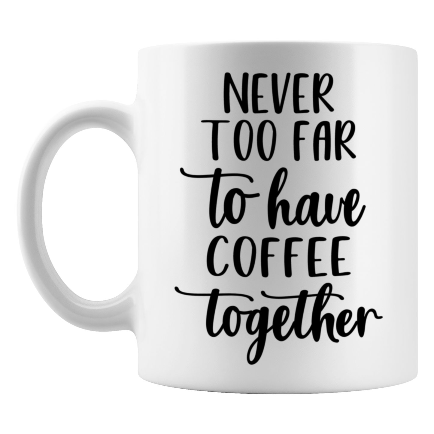 Never Too Far To Have Coffee Together Mug