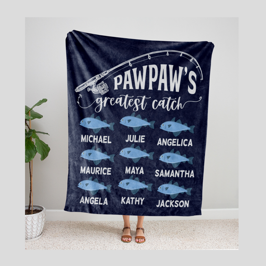 Pawpaw's Greatest Catch Blanket