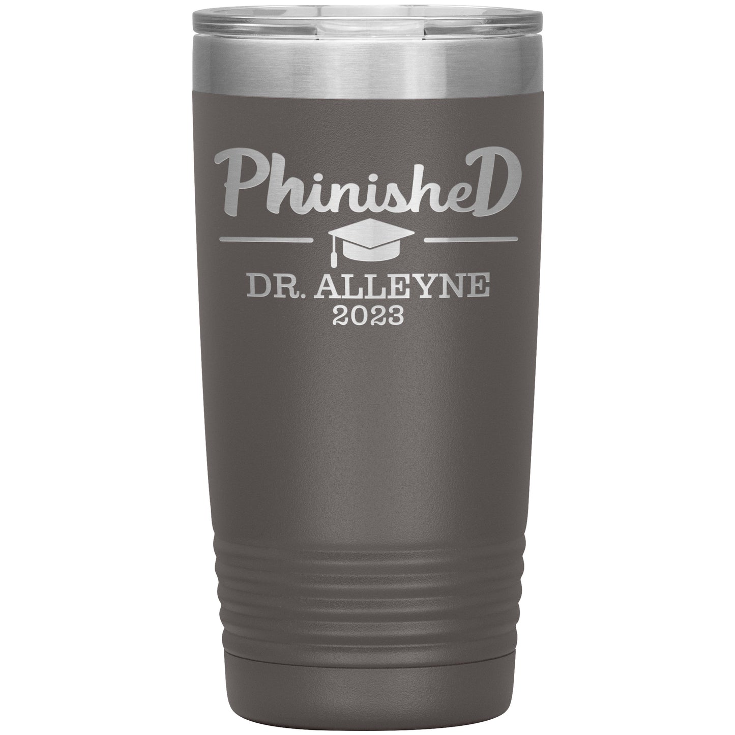 Phinished 2023 Tumbler, PhD Doctorate Graduation Gift for Him or Her