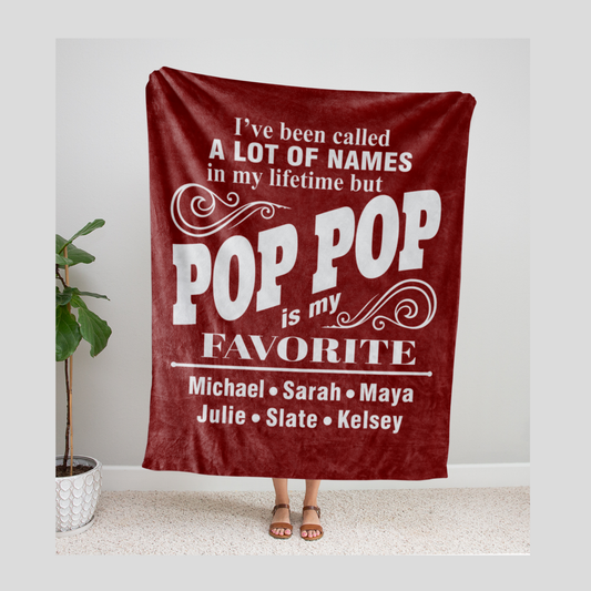 Pop Pop is My Favorite Name Blanket