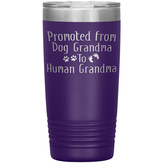 Promoted from Dog Grandma to Human Grandma Tumbler