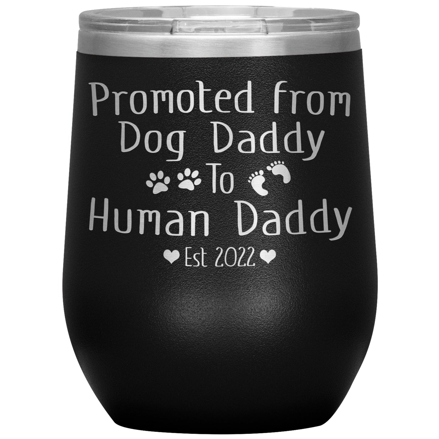 Promoted from Dog to Human Daddy Est 2022 Tumbler