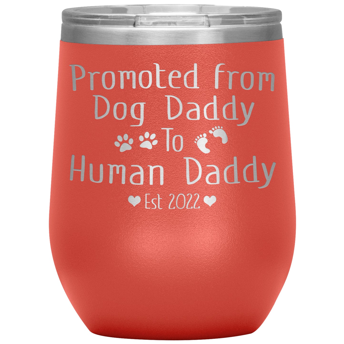 Promoted from Dog to Human Daddy Est 2022 Tumbler