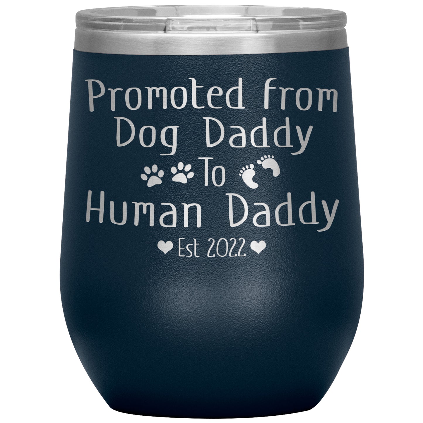 Promoted from Dog to Human Daddy Est 2022 Tumbler