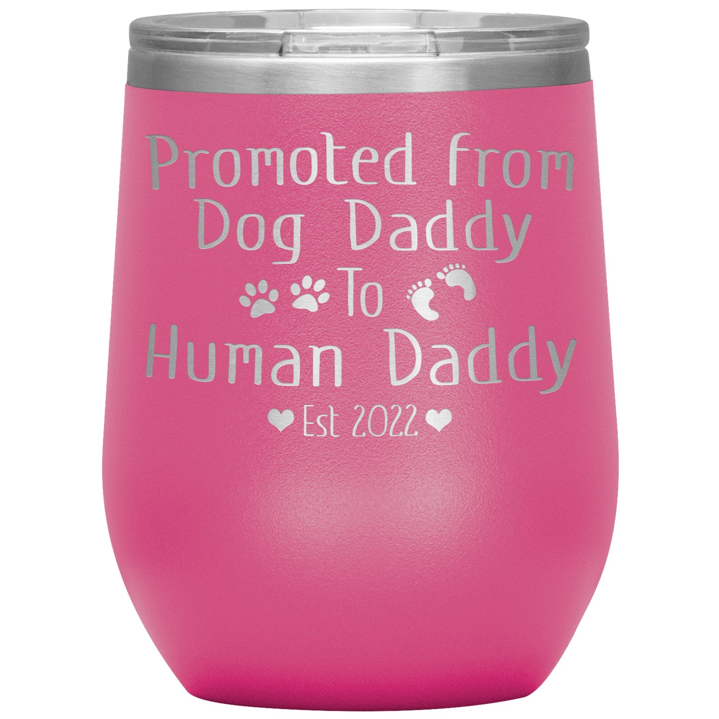 Promoted from Dog to Human Daddy Est 2022 Tumbler