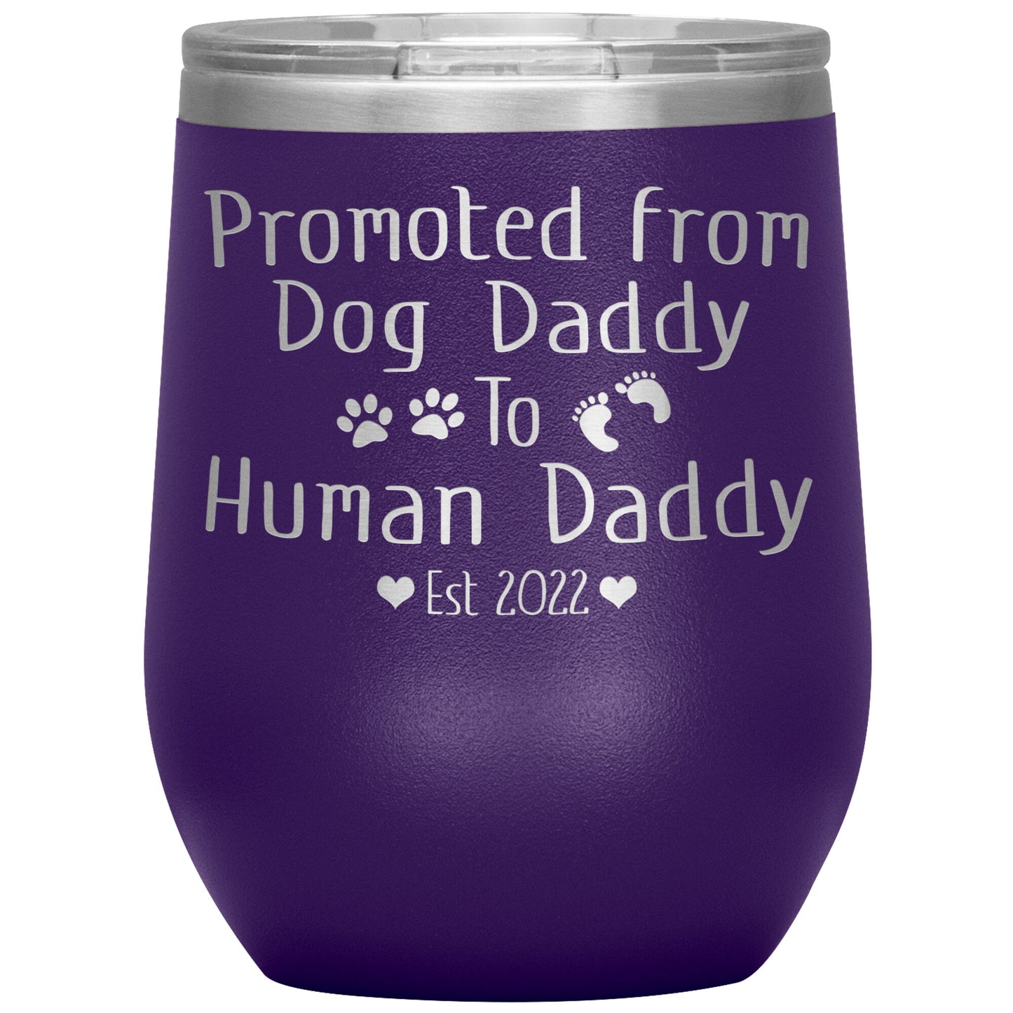 Promoted from Dog to Human Daddy Est 2022 Tumbler