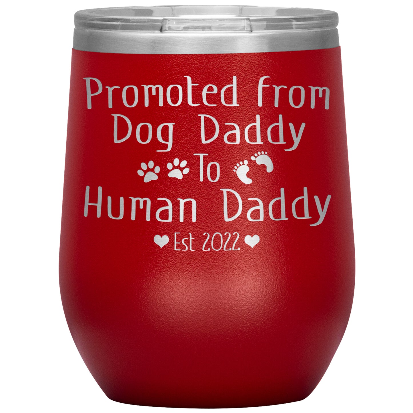 Promoted from Dog to Human Daddy Est 2022 Tumbler