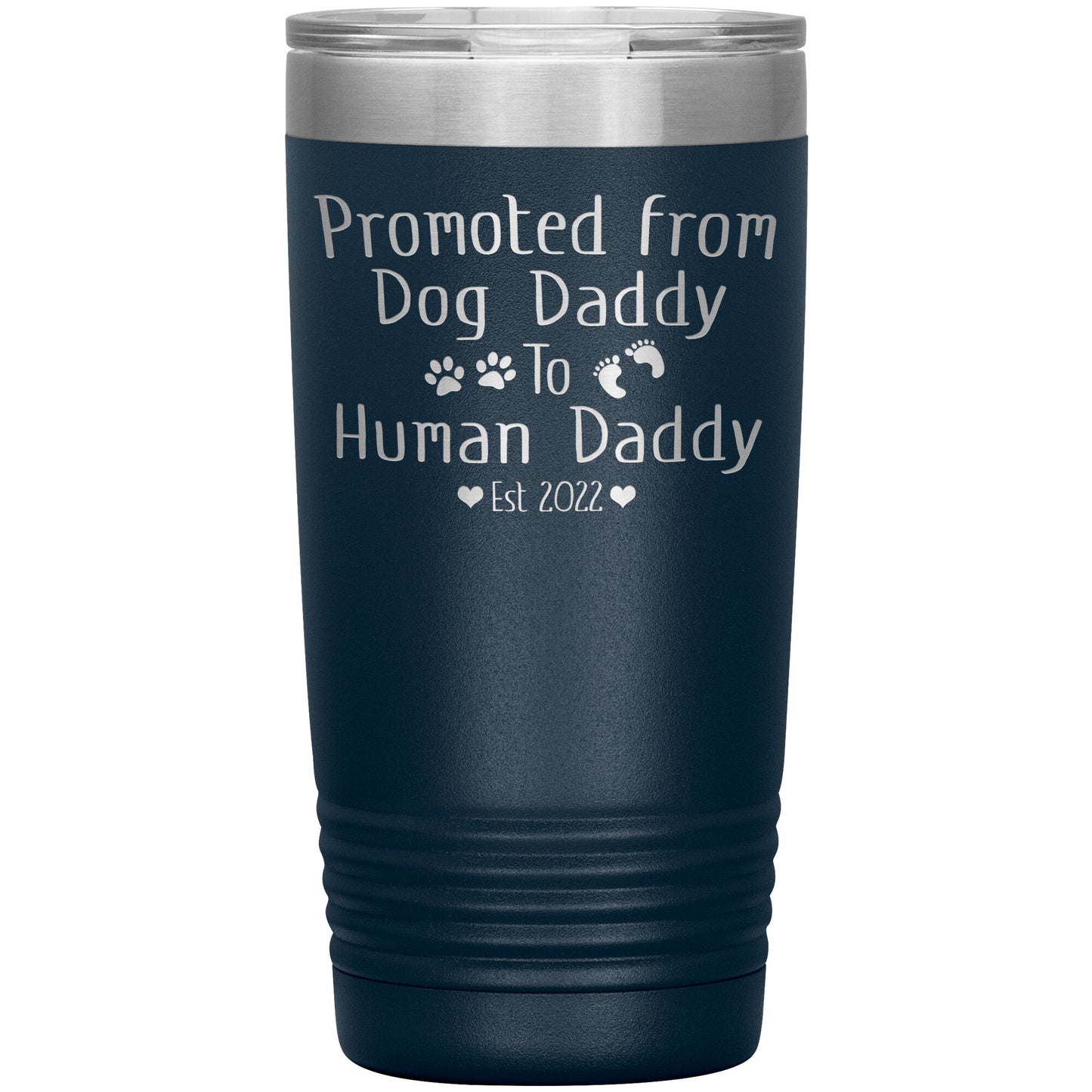 Promoted from Dog to Human Daddy Est 2022 Tumbler