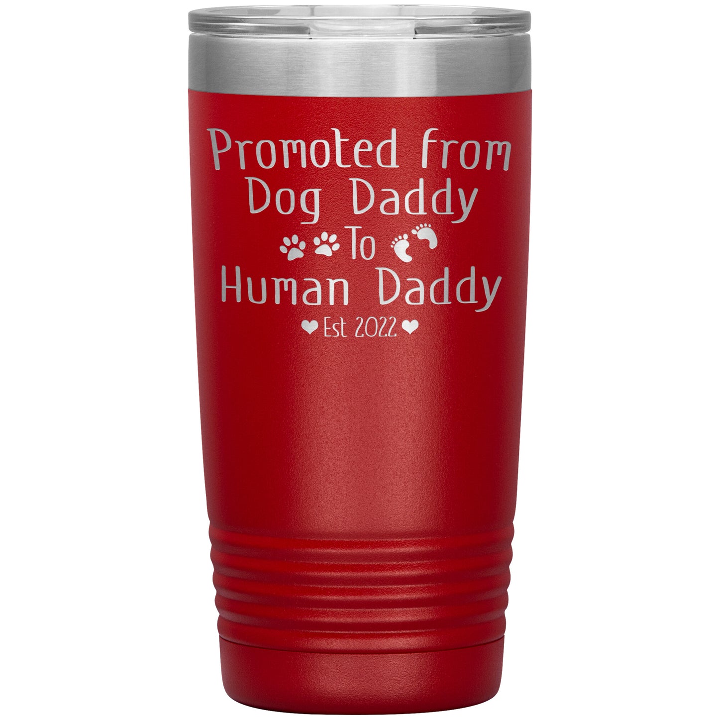 Promoted from Dog to Human Daddy Est 2022 Tumbler