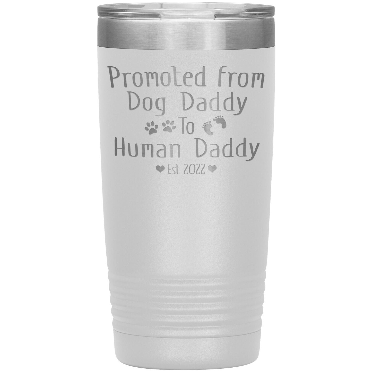 Promoted from Dog to Human Daddy Est 2022 Tumbler