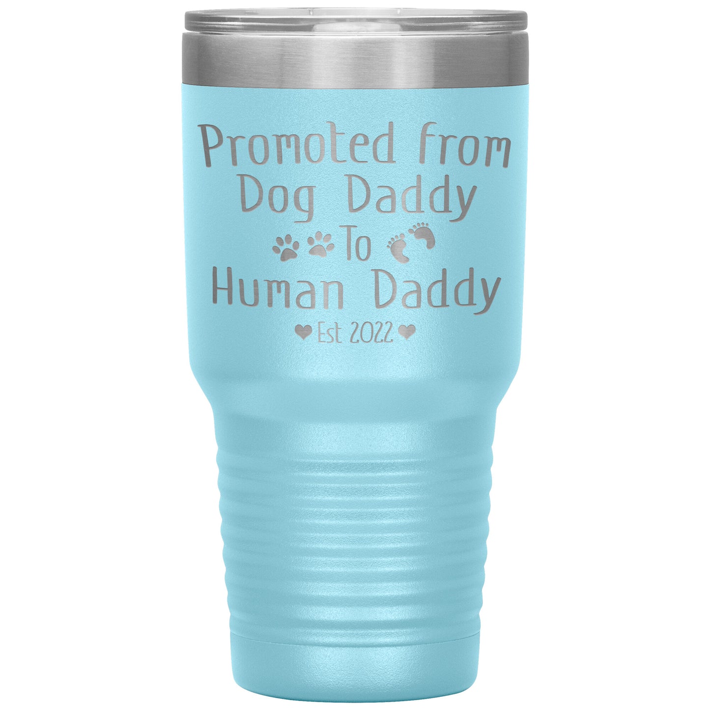 Promoted from Dog to Human Daddy Est 2022 Tumbler