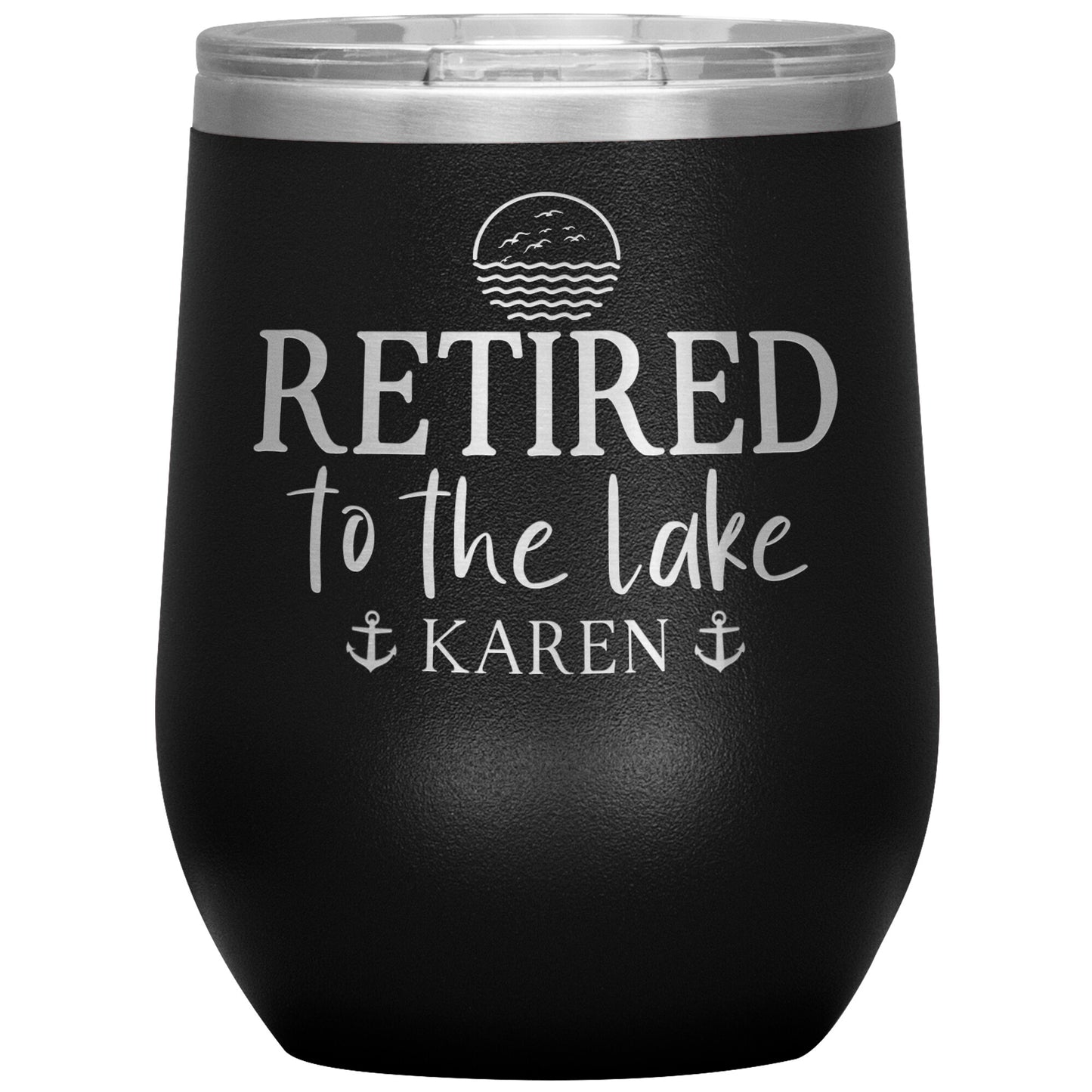 Retired to the Lake Name Tumbler