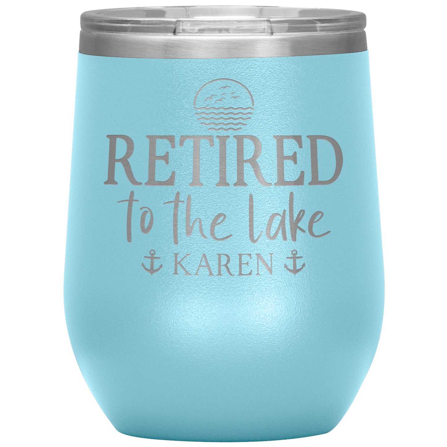 Retired to the Lake Name Tumbler