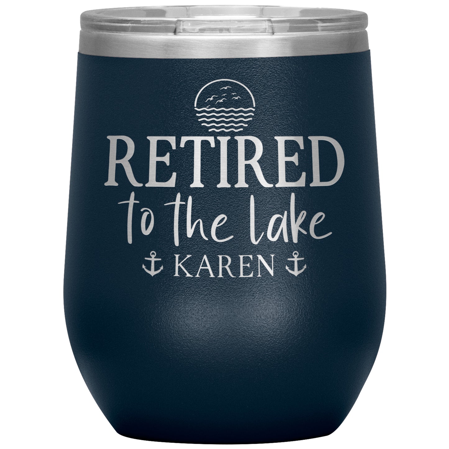 Retired to the Lake Name Tumbler