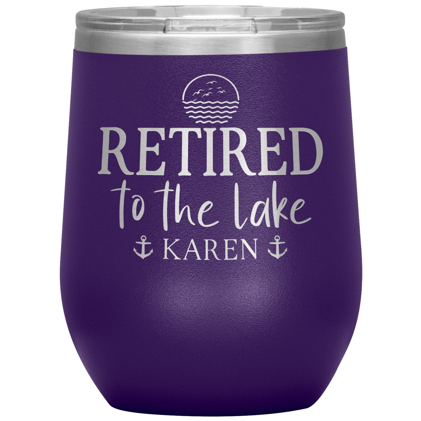 Retired to the Lake Name Tumbler