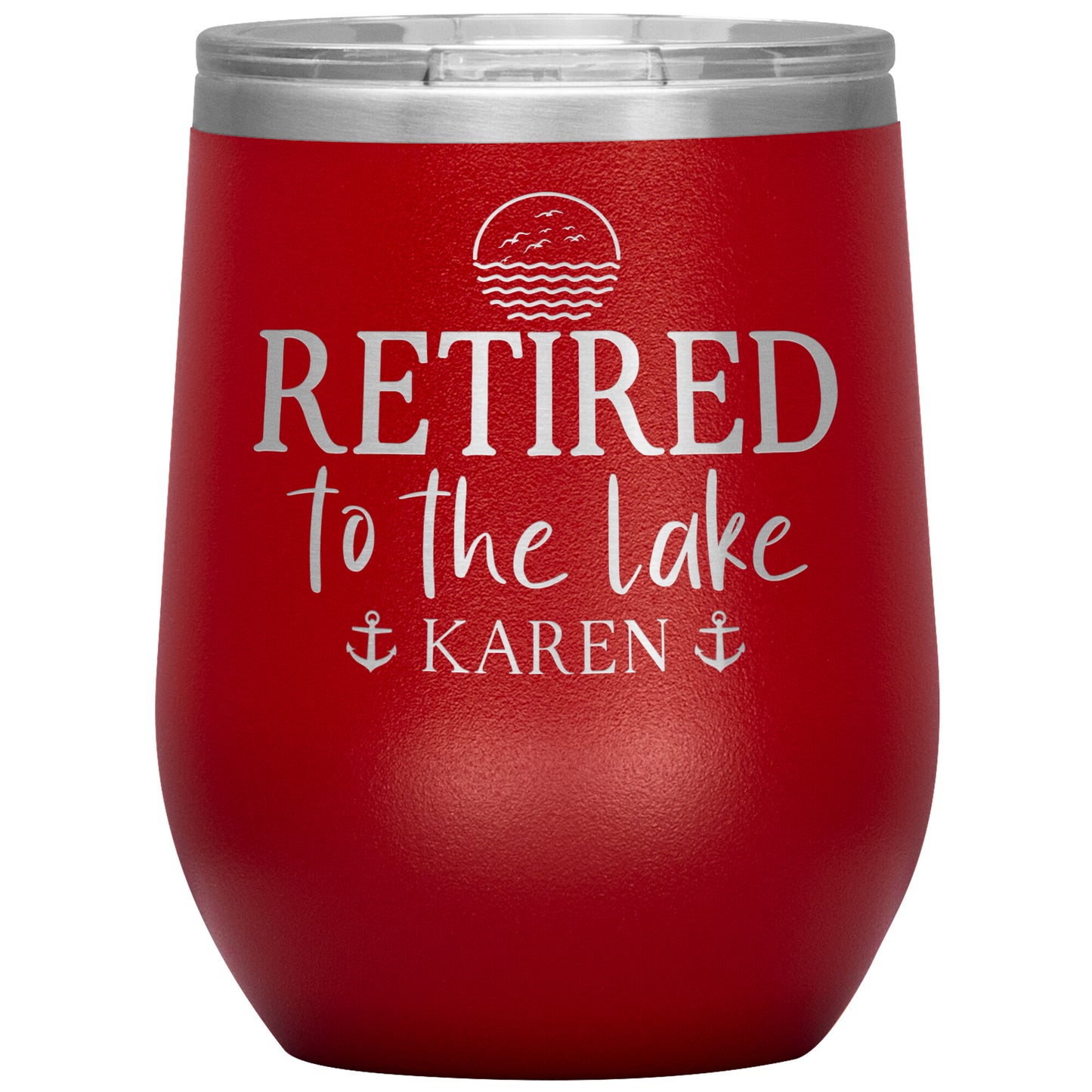 Retired to the Lake Name Tumbler