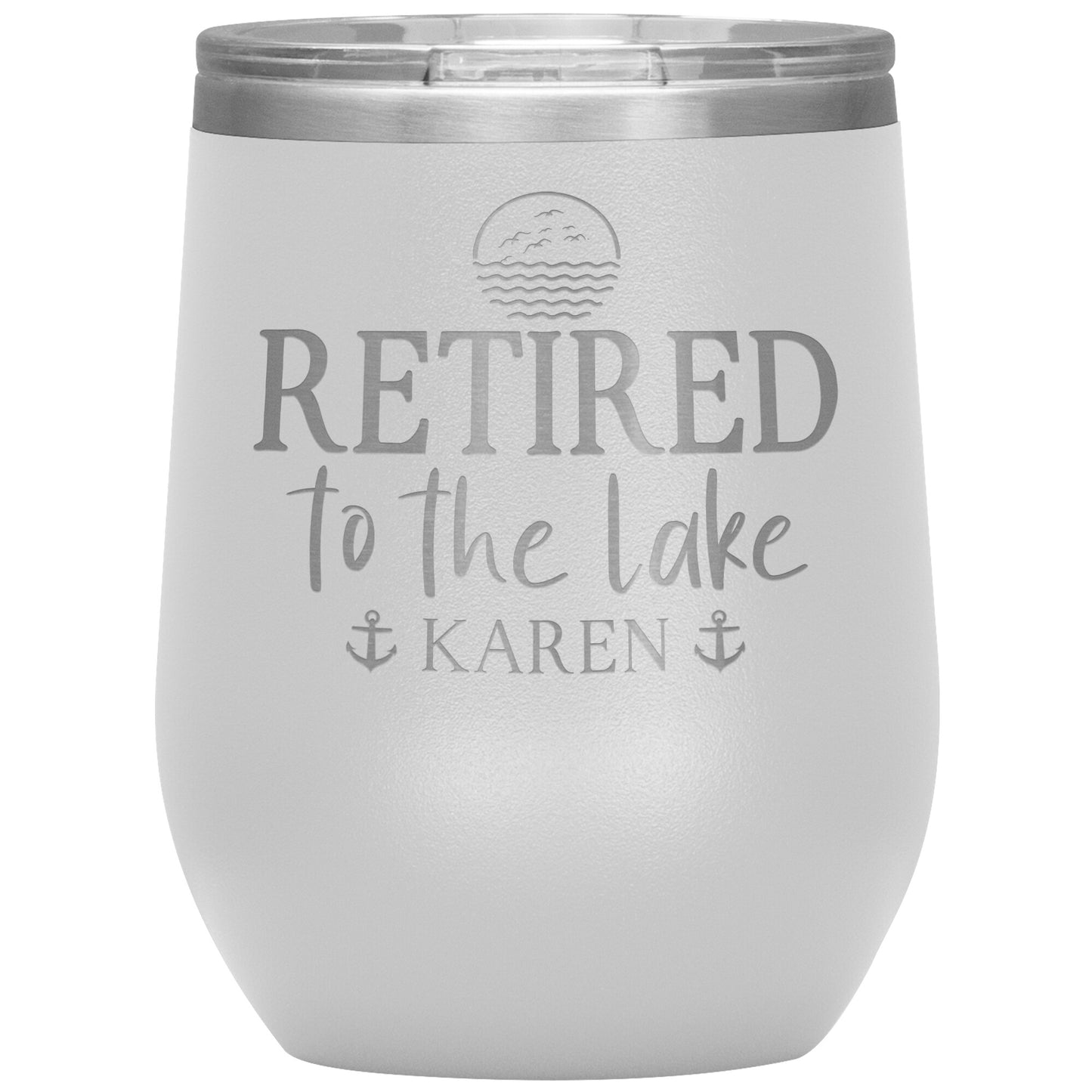 Retired to the Lake Name Tumbler