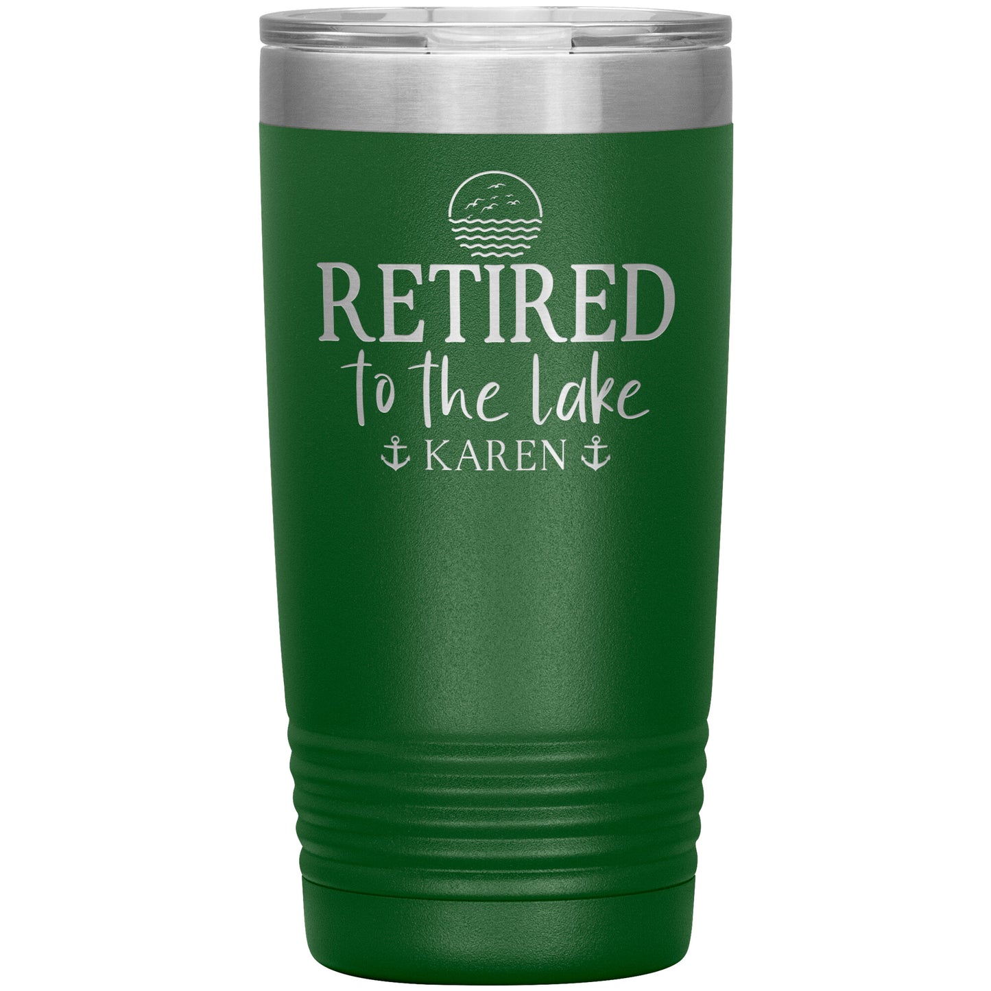 Retired to the Lake Name Tumbler